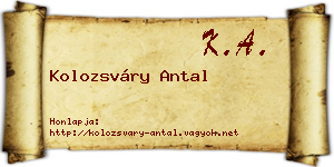 Kolozsváry Antal névjegykártya